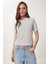 Kontrast Şerit Detaylı Örme T-Shirt 4