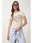 Kalp Baskılı Taşlı Örme T-Shirt 2