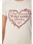 Kalp Baskılı Taşlı Örme T-Shirt 4