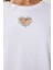 Işıltılı Kalp Aksesuarlı Pamuklu Örme T-Shirt 4
