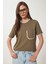 Kontrast Şertili Örme T-Shirt 1