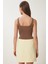 Gold Aksesuarlı Crop Fitilli Triko Bluz 8
