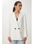 Kontrast Düğmeli Oversize Mevsimlik Blazer Ceket 4