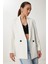 Kontrast Düğmeli Oversize Mevsimlik Blazer Ceket 5