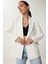 Kontrast Düğmeli Oversize Mevsimlik Blazer Ceket 6