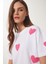 Kalp Dokulu Pamuklu Örme T-Shirt 1