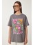Oversize Baskılı Örme T-Shirt 2
