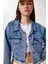 Püskül Detaylı Denim Crop Ceket 2