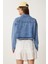 Püskül Detaylı Denim Crop Ceket 4