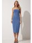 Straplez Sandy Örme Elbise LBF0012 MAVİ 2