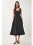 A Kesim Midi Dokuma Elbise LWF0026 SİYAH 1