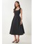 A Kesim Midi Dokuma Elbise LWF0026 SİYAH 2