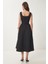 A Kesim Midi Dokuma Elbise LWF0026 SİYAH 5