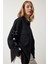 Yıldız Nakışlı Oversize Gömlek Ceket LSA0004 SİYAH 3