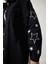Yıldız Nakışlı Oversize Gömlek Ceket LSA0004 SİYAH 5