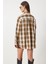 Kareli Oversize Dokuma Gömlek LXR0004 EKRU SARI 6