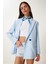 Kontrast Düğmeli Oversize Mevsimlik Blazer Ceket 3