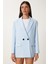 Kontrast Düğmeli Oversize Mevsimlik Blazer Ceket 4