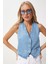 V Yaka Crop Denim Yelek 1