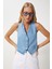 V Yaka Crop Denim Yelek 2