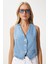 V Yaka Crop Denim Yelek 3