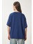 Basic Oversize Örme T-Shirt Lacivert LHW0003 4
