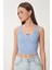 Gold Aksesuarlı Crop Fitilli Triko Bluz 5