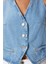 V Yaka Crop Denim Yelek 4