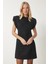 Vatkalı Mini Tüvit Dokuma Elbise LWF0023 SİYAH 2
