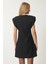 Vatkalı Mini Tüvit Dokuma Elbise LWF0023 SİYAH 5