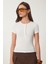 Çıtçıtlı Basic Örme Crop Bluz Kemik LFW0003 4