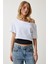 Kayık Yaka Basic Crop 2'li Paket Örme T-Shirt 2