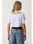 Kayık Yaka Basic Crop 2'li Paket Örme T-Shirt 4