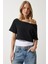 Kayık Yaka Basic Crop 2'li Paket Örme T-Shirt 6