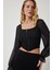 Şifon Balon Kollu Fermuarlı Crop bluz 4