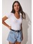 V Yaka Örme T-Shirt 3