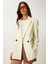 Kontrast Düğmeli Oversize Mevsimlik Blazer Ceket 3