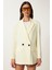 Kontrast Düğmeli Oversize Mevsimlik Blazer Ceket 4