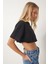 Lastikli Crop Örme T-Shirt 2