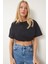 Lastikli Crop Örme T-Shirt 3