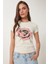 Çiçek Baskılı Örme T-Shirt 1
