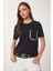 Kontrast Şertili Örme T-Shirt 1