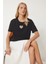 Işıltılı Kalp Aksesuarlı Pamuklu Örme T-Shirt 1