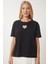 Işıltılı Kalp Aksesuarlı Pamuklu Örme T-Shirt 4