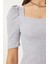 2'li Paket Kare Yaka Fitilli Crop Bluz 3