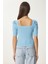 2'li Paket Kare Yaka Fitilli Crop Bluz 8