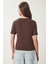 Kontrast Şerit Detaylı Örme T-Shirt 5