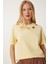 Cut Out Detaylı Pamuklu Örme T-Shirt 1
