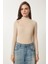 2'li Paket Cut Out Detaylı Fitilli Örme Bluz Krem Beyaz LGT0034 5