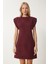 Vatkalı Mini Tüvit Dokuma Elbise LWF0023 BORDO 1